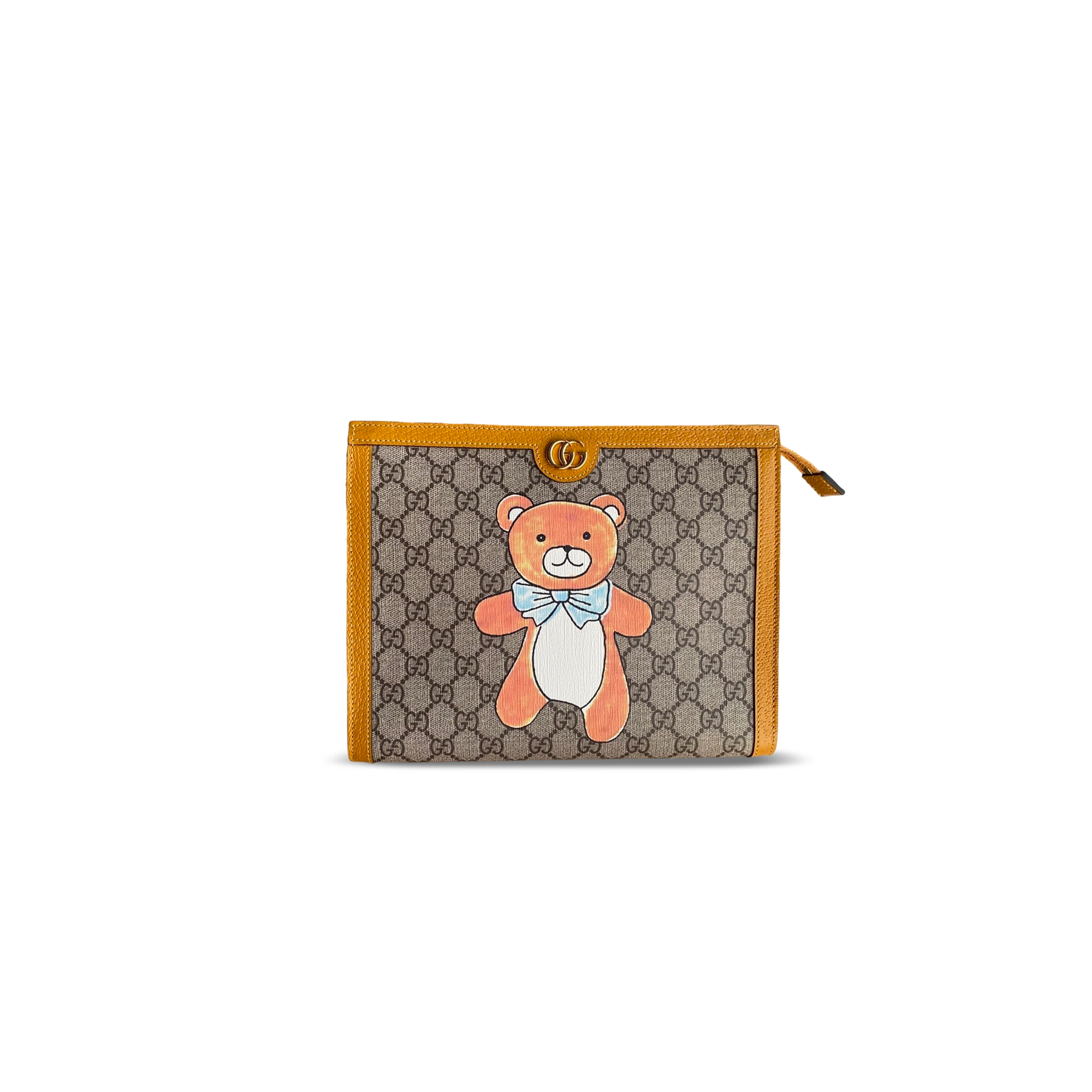 GUCCI KAI X GUCCI GG SUPREME TEDDY BEAR CLUTCH BAG 660513 (25*20*6cm)
